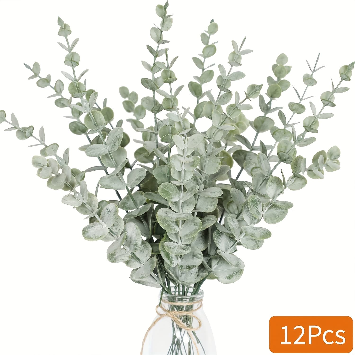 TEMU 12pcs Eucalyptus Stems Artificial Eucalyptus Leaves Stems Artificial Fake Flowers For Home Office Flowers Bouquet Centerpiece Wedding Decoration Christmas Decor