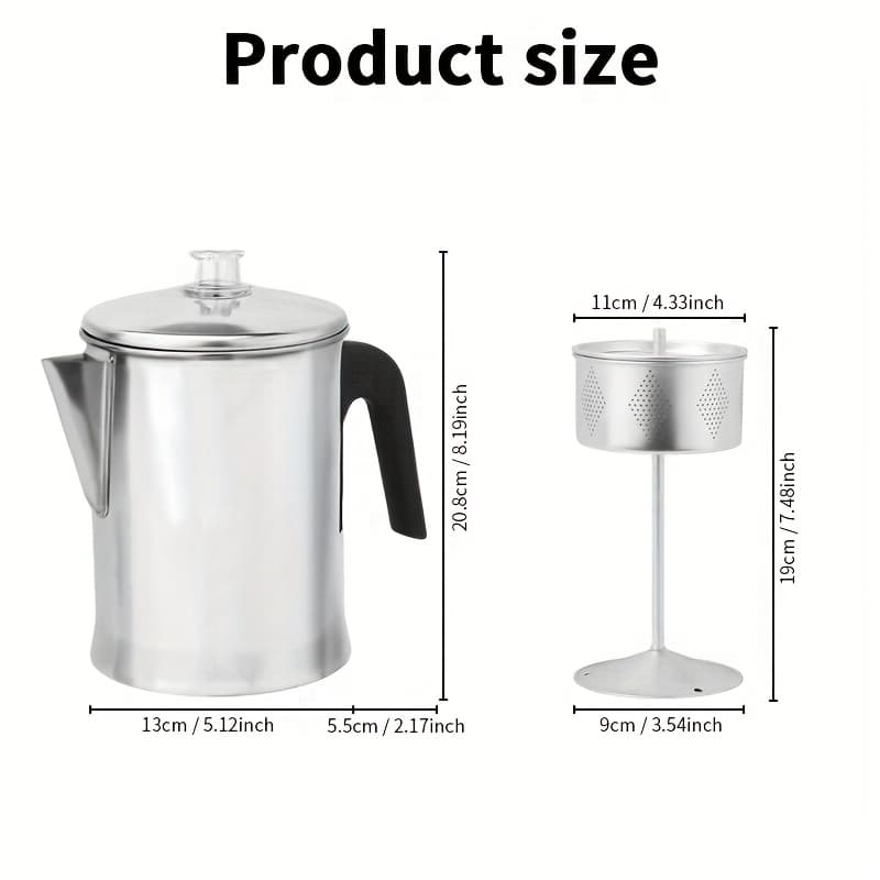 TEMU Percolator Coffee Pot Coffee Percolator Pot Durable Aluminum Camping 7-cup Coffee Pot | Brew Coffee Over An Grill Or Stovetop | Perfect For Families And Camping Trips