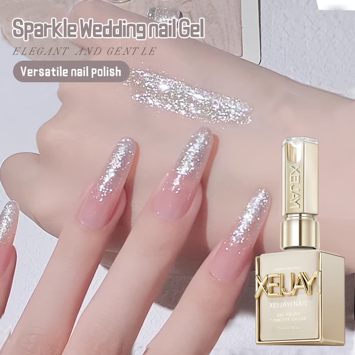 TEMU Spring Nail Art 2025 Pastel Glitter Nail Designs 15ml Nail Gel Polish Soaking Led Nail Gel Salon Female Nail Art Tools Fashion Nail Designs