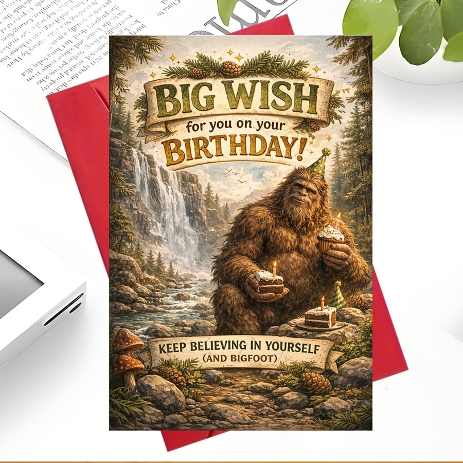 TEMU A Single Birthday Card Featuring A Design, With A And Uplifting Message, Making It An Gift Love For Nature And Outdoor Activities, Perfect For