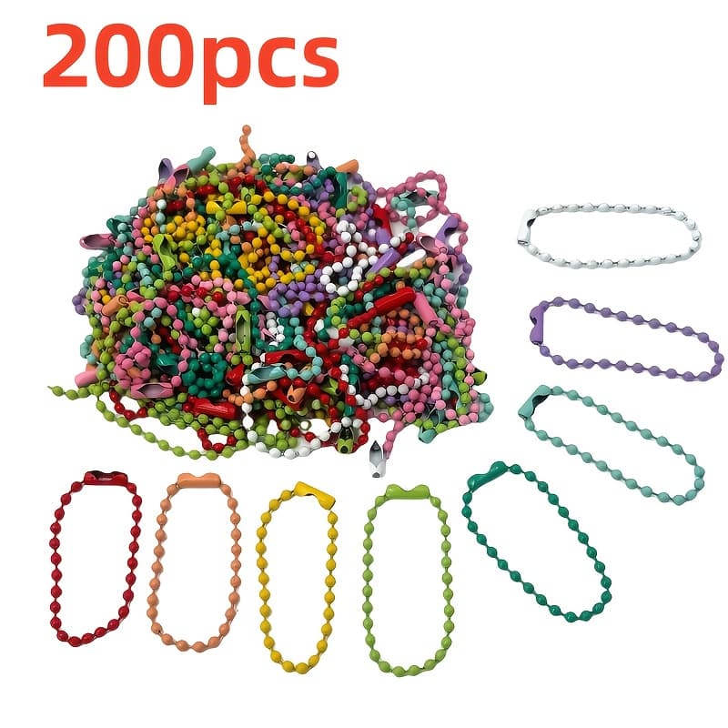 TEMU 200pcs Metal Colorful Key Chains, Length 10cm/3.94inch, Diy Handmade Decoration Hardware Accessories