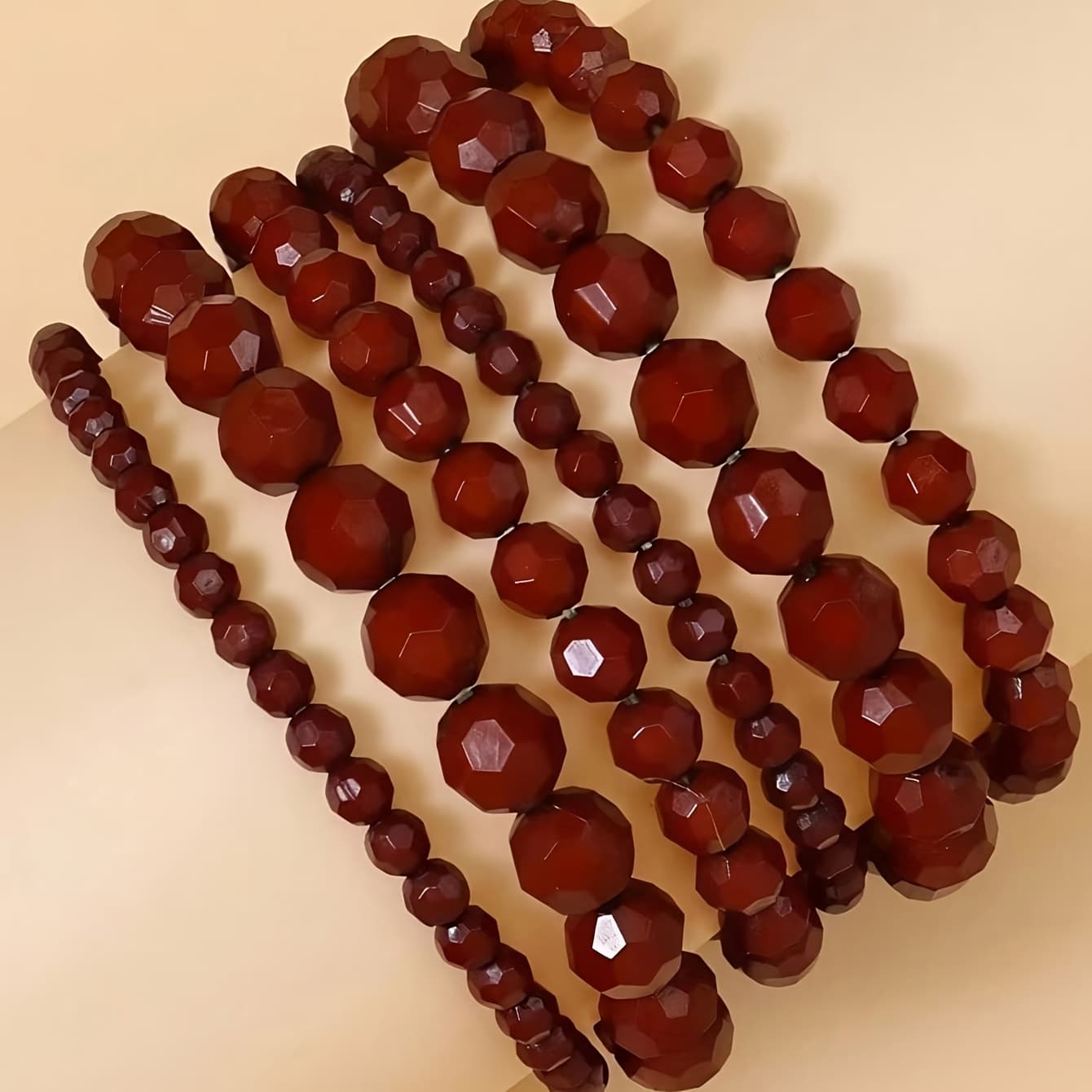 TEMU Set Of 6 Zaa Style Beaded Bracelets, Layered Stacking Bangles, Jewelry Set, Vintage Jewelry For Women, Suitable For Wear