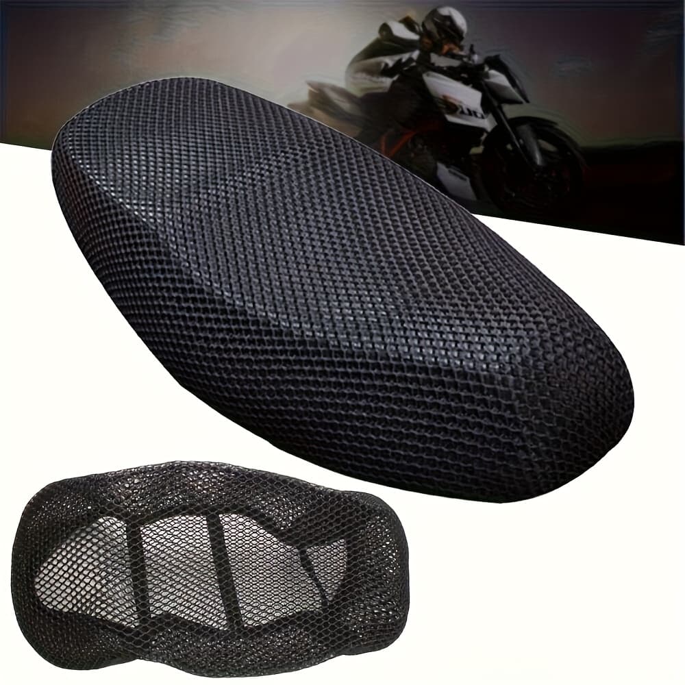 TEMU Breathable Motorcycle Seat Cover - Fit, Non-slip Polyester Cushion For Riding Comfort