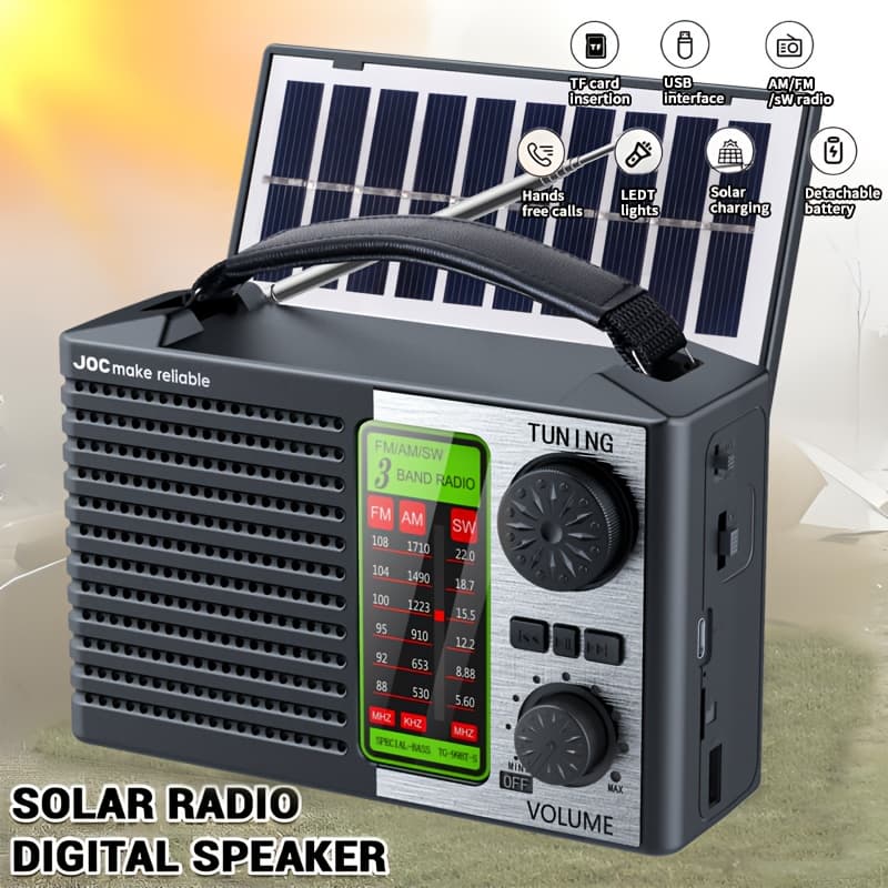 TEMU Portable Retro Radio Speaker With Mp3 Player & - - Rechargeable Audio/video Radio Suitable For Outdoor, Emergency, Camping, Compatible For Smartphones, - For, Rv, And Power Outages