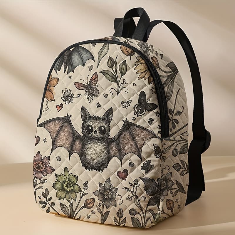 TEMU A Casual Diamond-patterned Backpack Featuring Floral , Lightweight For Travel, Suitable For School, Trips, And Camping, Designed For Men And Women