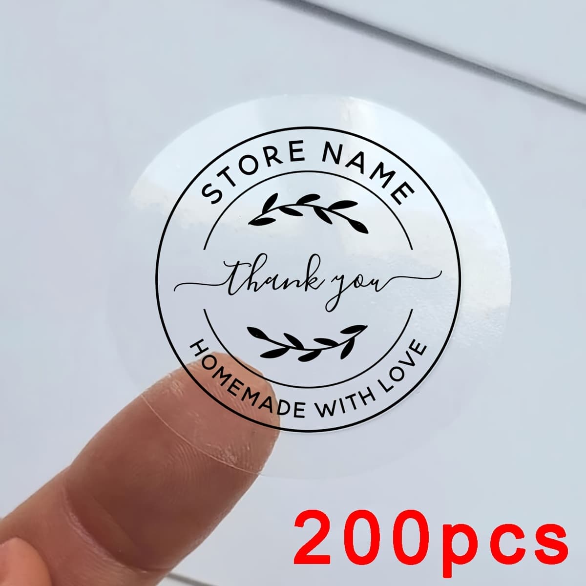 TEMU Custom Black Labels For Your Homemade Treats With , Thank You Classic - 200pcs