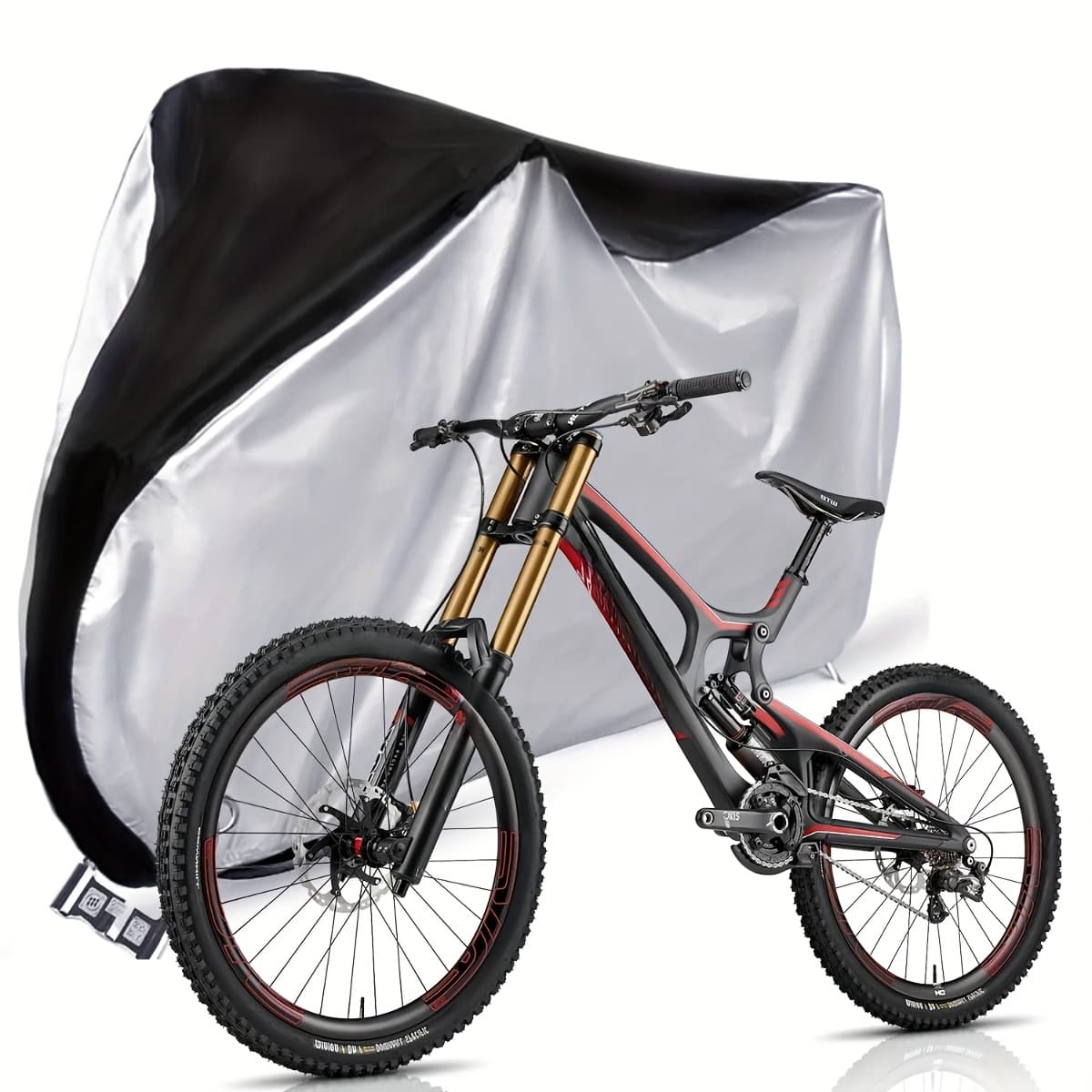 TEMU 190t Waterproof Bicycle Cover, Dustproof And Uv- Outdoor Bicycle Cover, Heavy-duty Bicycle Rain Cover, Bicycle Rain And Snow Dustproof Protective Cover Suitable For Mountain Bikes And Road Bikes