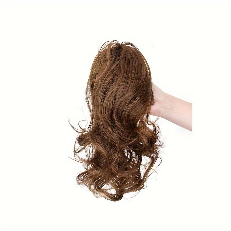 TEMU -in Short Curly Ponytail Extension For Women - Comfortable & Versatile Synthetic Hair Accessory, Perfect For Halloween & Christmas