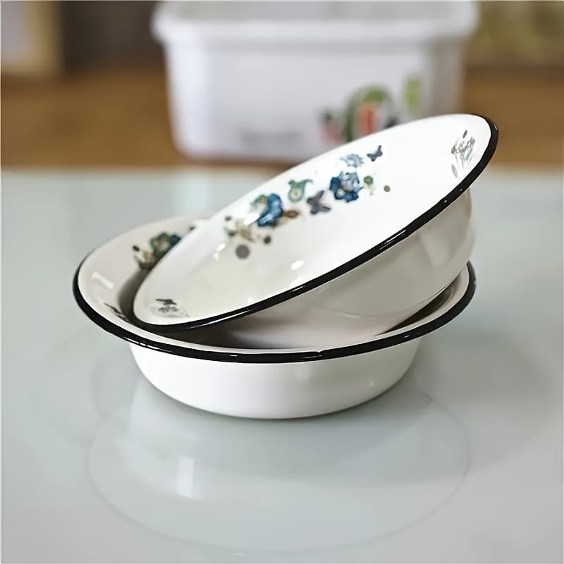 TEMU Retro Bowl - Sturdy And Scratch-resistant Soup Plate, Suitable For Instant Noodles, Kitchen And Dining Use, Outdoor Camping Utensil