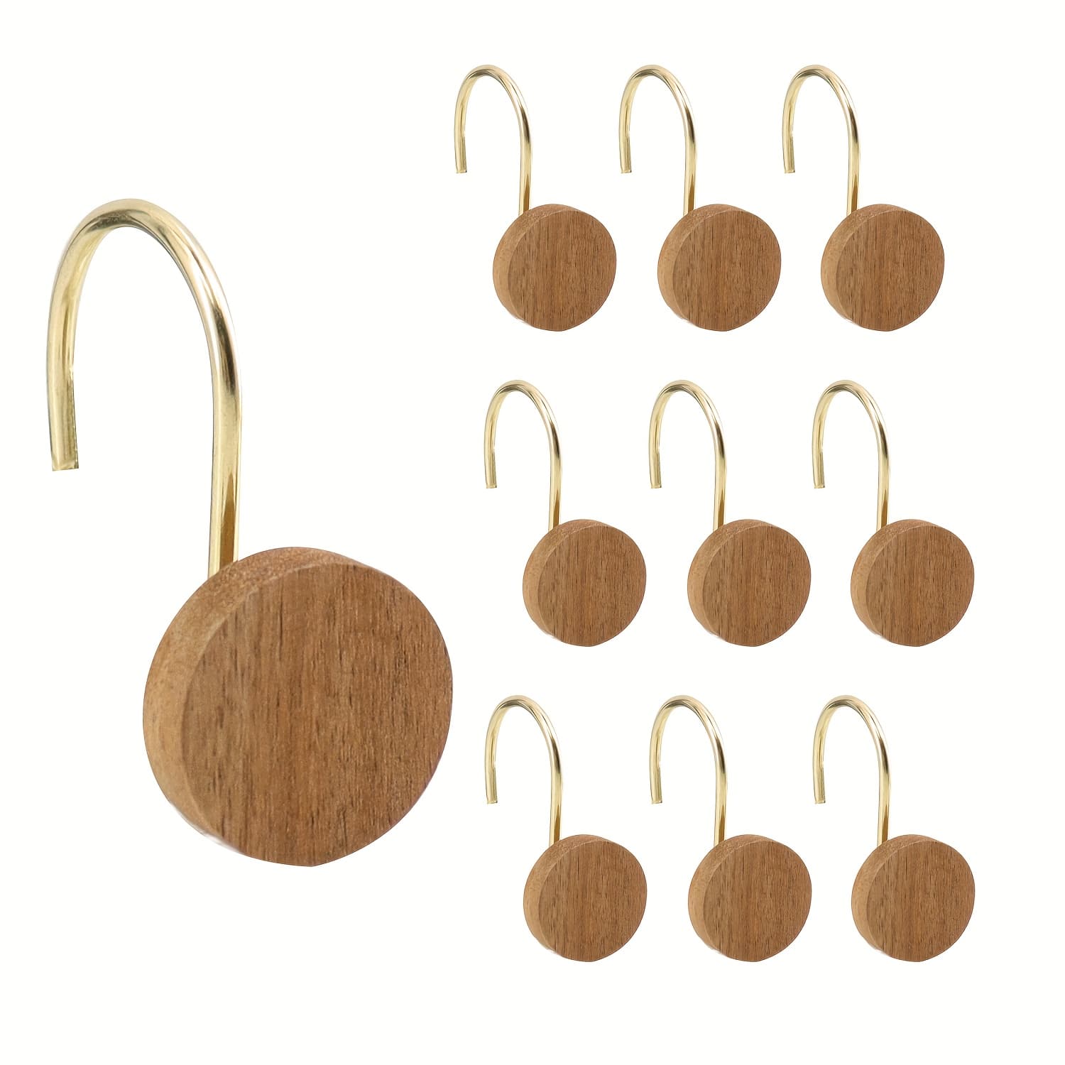 TEMU 12pcs Shower Curtain Hooks, , Rust Proof Decorative Shower Curtain Hooks, Bathroom Accessories