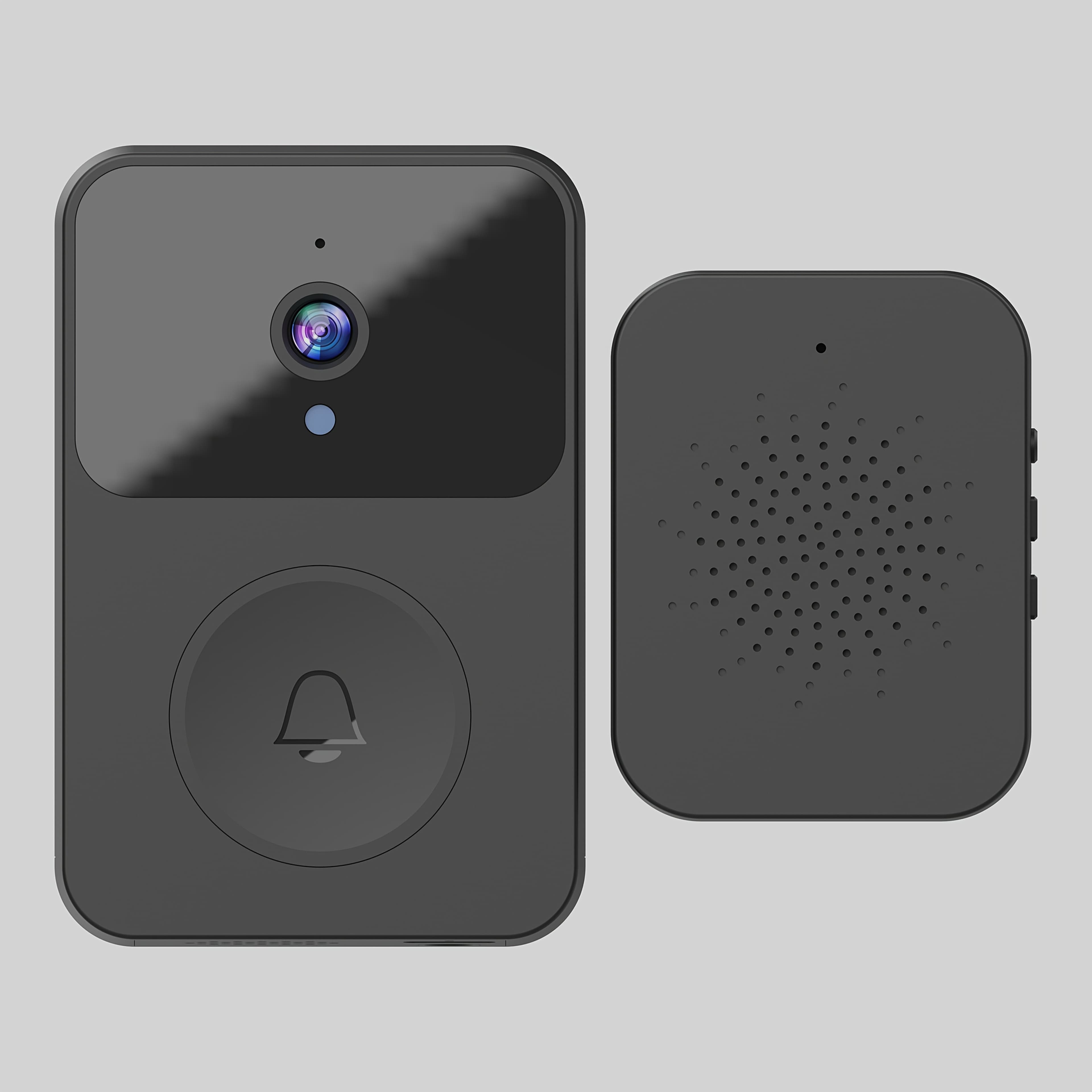 TEMU 2.4g Wireless Video Doorbell, 4.3-inch Color Video Doorbell With Intercom Function, Touch Control, Night Vision, Required, Intelligent Image And Video Recording, Supports Tf Card Local Storage