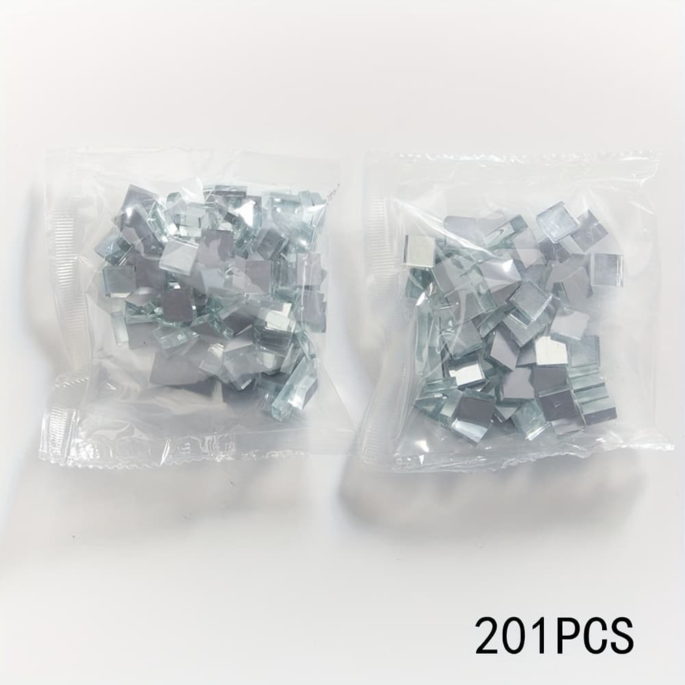 TEMU 201pcs Mosaic Tiles 0.393x0.393inch (1x1cm), Mini Glass Squares For Crafts, Photo Frames, Coasters, Home Decorations And Art Projects