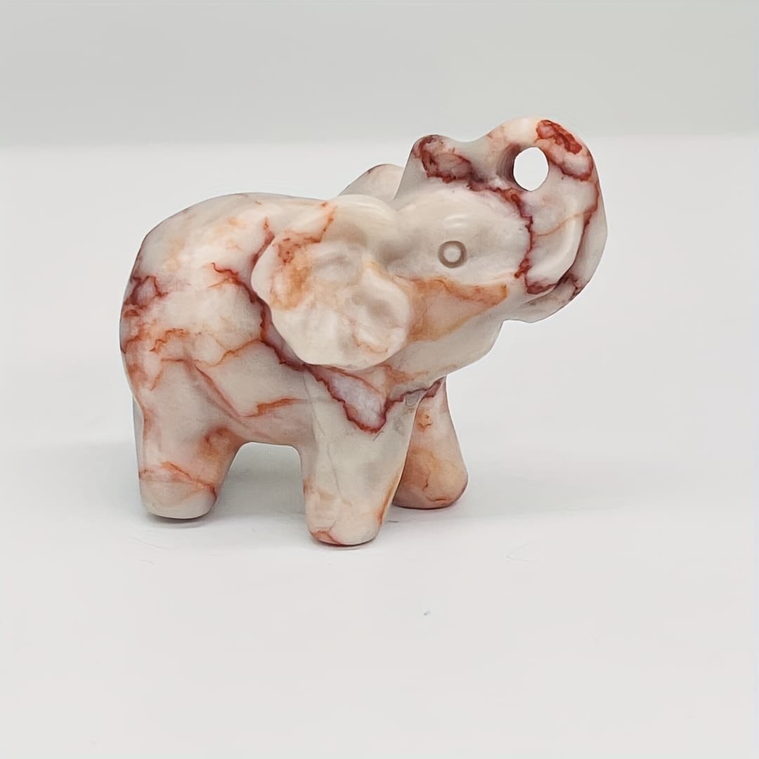 TEMU 1pc 40mm Crystal Carving Elephant Ornament For Home Office Decoration Crystal Stones Cute Elephant Friend Gift For Father's Day 4cm Mini Natural Stone Elephant