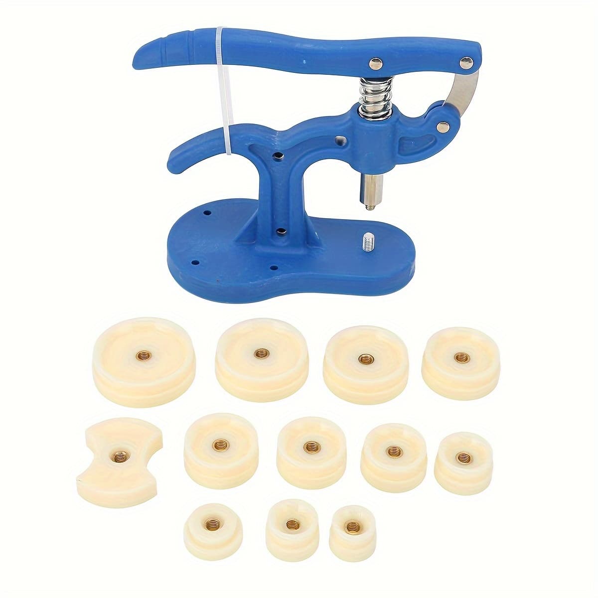 TEMU A Set Of 13 Watch Press Tools That Includes 12 Molds, Designed For Pressing Plastic Watch Back Covers, Along With Watch Repair Instruments