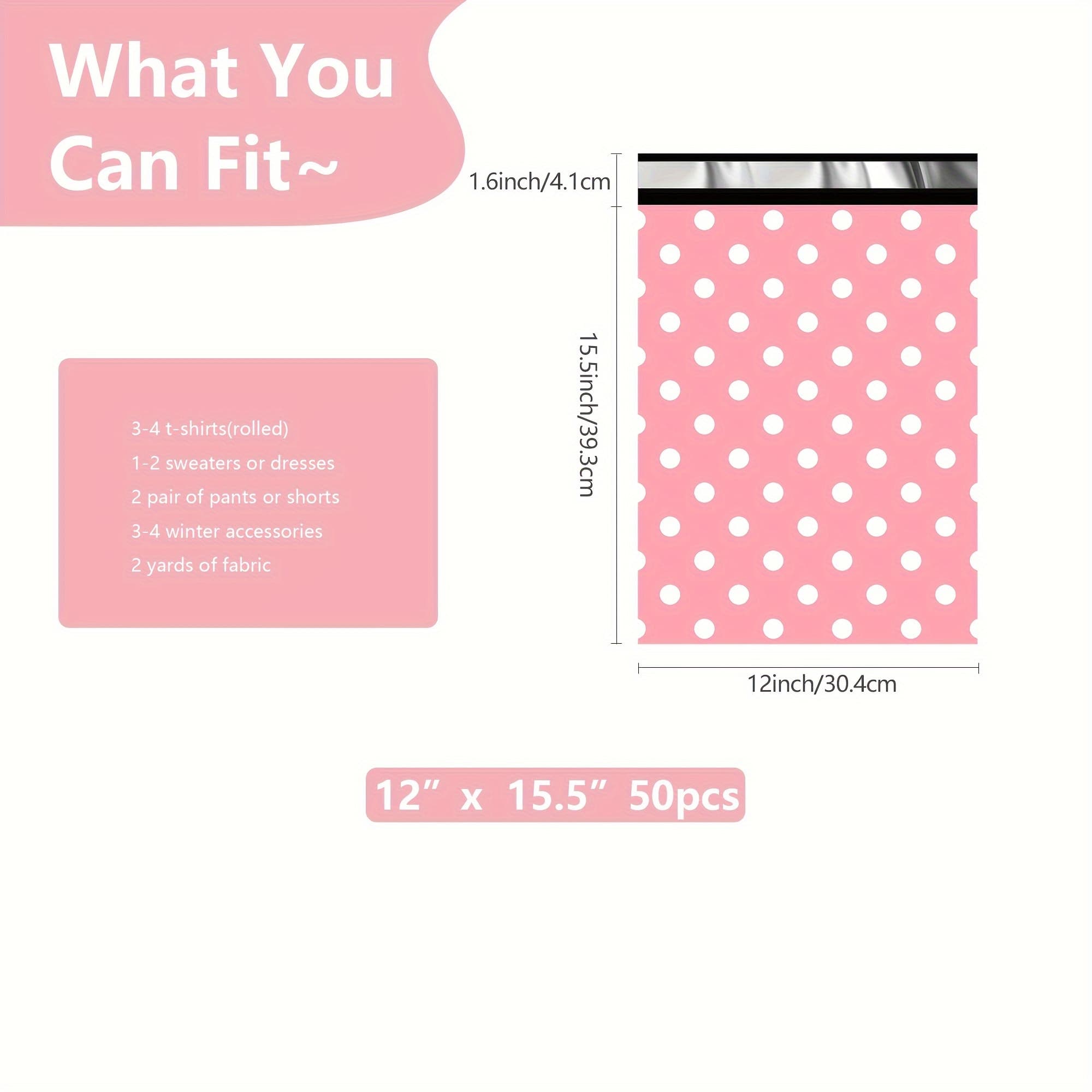 TEMU 12x15.5 Inches 50 Pcs - Thank You Printed Courier Bag, 2.4mil Thickness, Waterproof And Tear Resistant Self-sealing Bags For Small And Packaging Bag
