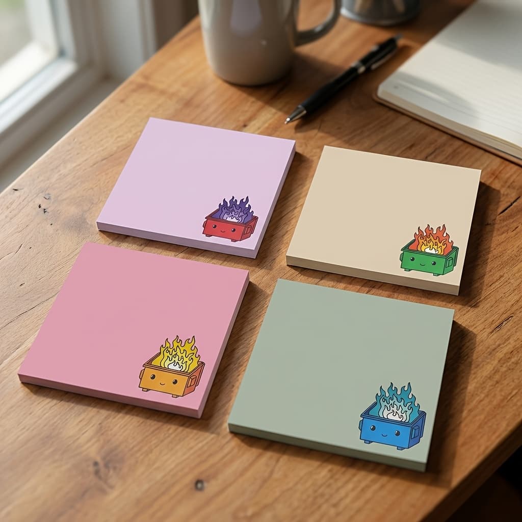 TEMU 4pcs Sticky Notes 3x3 Inch 50 Sheets Funny Office Note Pads Adhesive Funny Cartoon Office Sticky Notes For School Office Home Supplies Students Teachers Gift