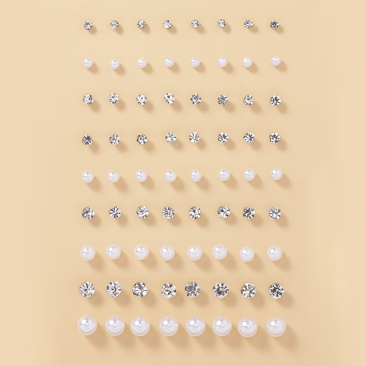 TEMU 36 Pairs Simple Holiday Display Earrings Set | Alloy And Glass, Suitable For Daily And Gift- Occasions, Ideal For Valentine's Day