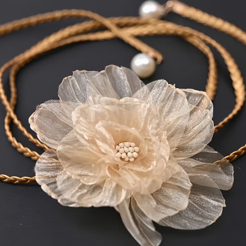 TEMU 1pc/3pcs Adjustable Elegant Belt With Vintage Floral Charm - Versatile Accessory For Dresses And Gowns, Vacation And Casual Styles