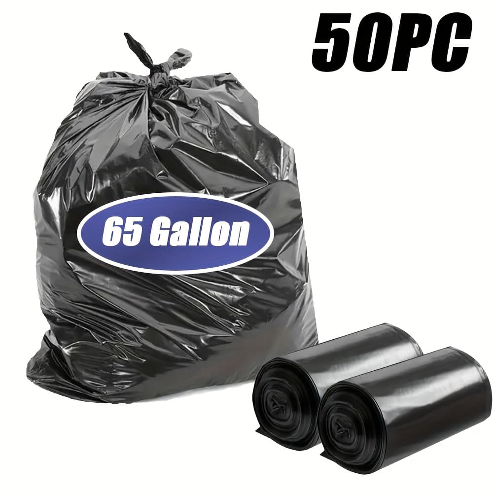 TEMU Black Disposable Large Garbage Bag In Kitchen Trash Can, Super Gallon Cleaning Product For Industrial, Garden, Home, Business - Durable, Leak-proof,