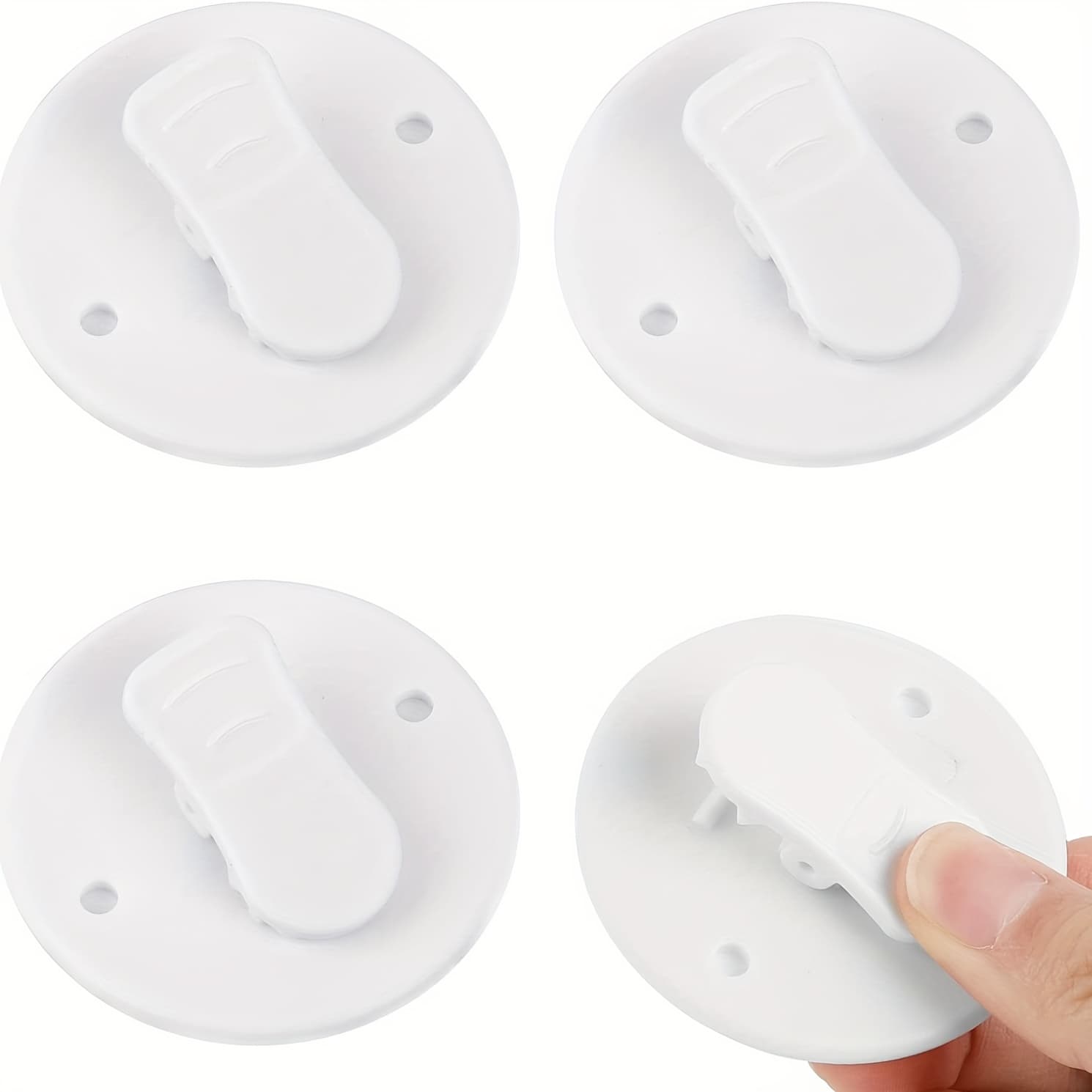 TEMU 4 Shower Curtain Clips, Adhesive Shower Curtain Weights, Cover Clips For Shower Curtain Weights, Designed For Home Shower Spray To Prevent Wind And