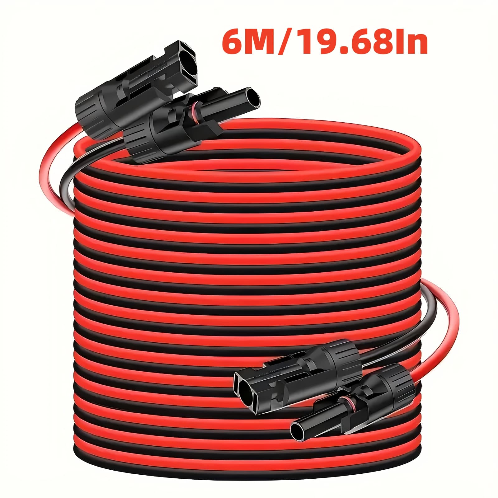 TEMU 1 Set 10awg Solar Extension Cable Kit, 6m/19.7ft , Solar Panel Extension Cable With Female And Male Connectors For Rv Folding Solar Panel, Portable Power Station