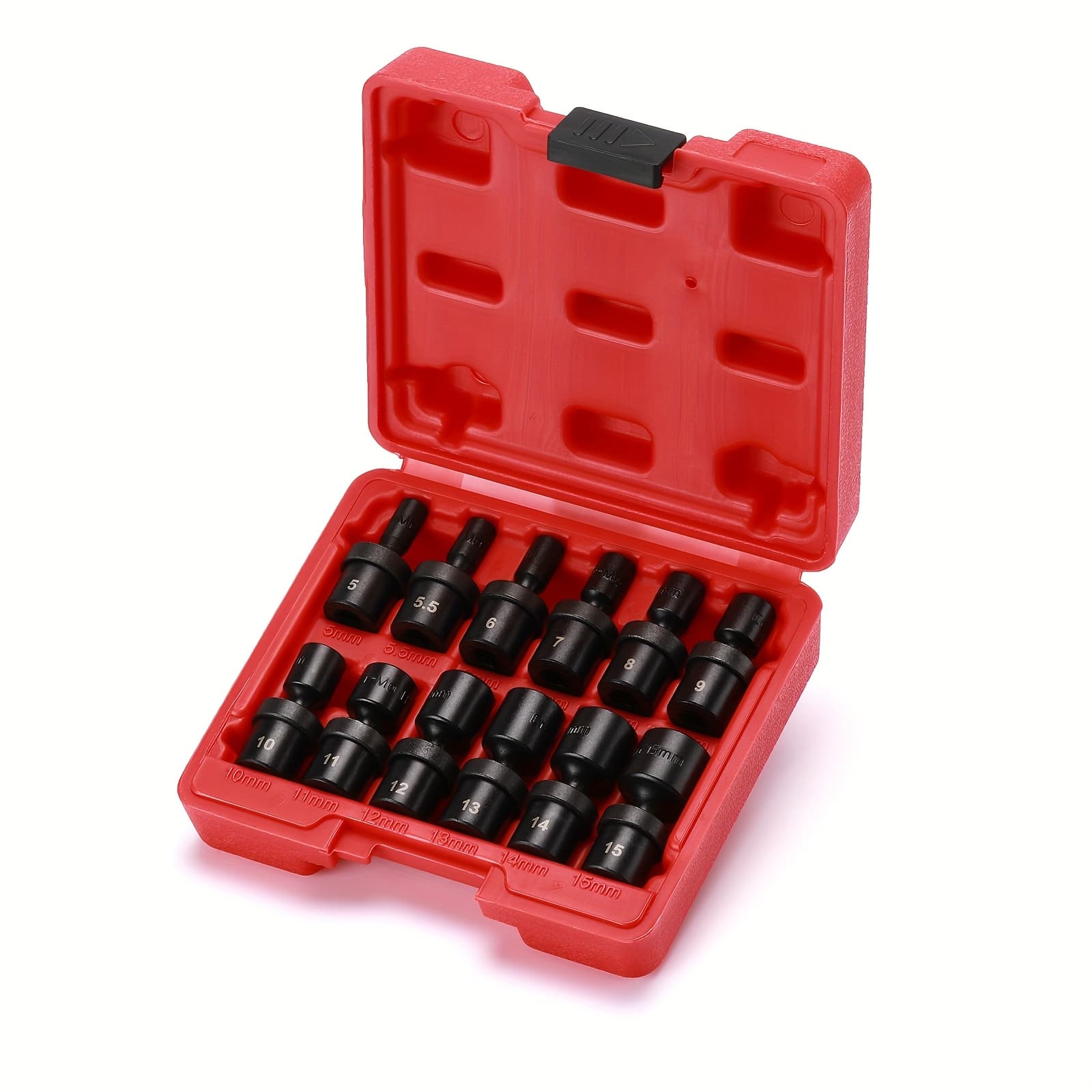 TEMU 6pcs/12pcs 1/4-inch Drive Shallow Universal Impact Socket Set, Sae/metric, 1/4" To 9/16"/5mm To 15mm, 6-point, Cr-mo, Swivel Socket, 1/4" Drive Impact Universal Joint Socket Set