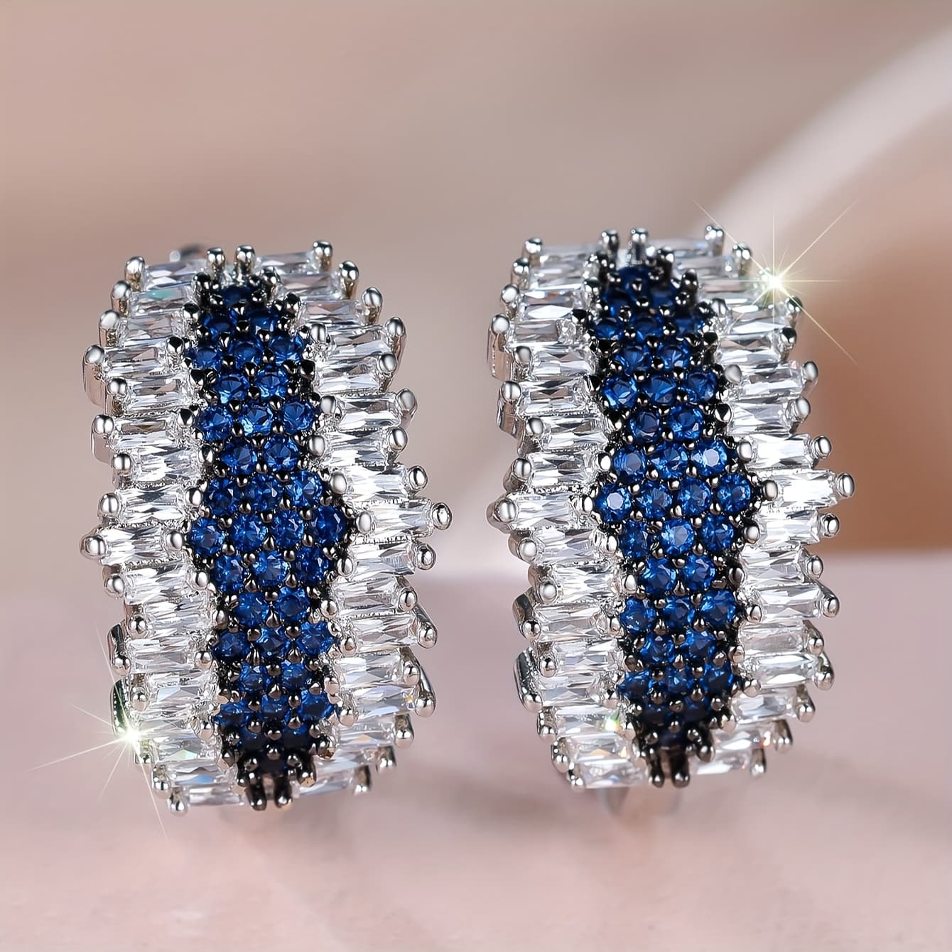 TEMU A Flashy Bohemian Party Earrings With Irregular Stones
