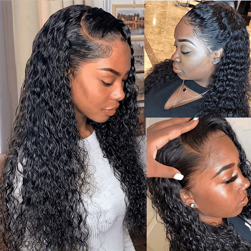 TEMU 100% Density 13x4 26 Inch Wave Lace Front Wigs Wig Wet And Water Wavy Lace Front Wig Pre Frontal Wigs, Synthetic Wig