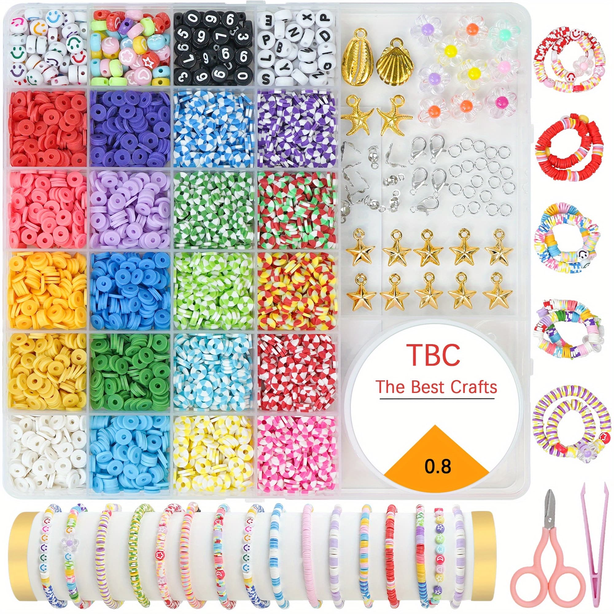TEMU Tbc Best Crafts Offers Over 4000 Clay Beads Perfect For Bracelets, Featuring Candy Scents, Ideal For Additions For