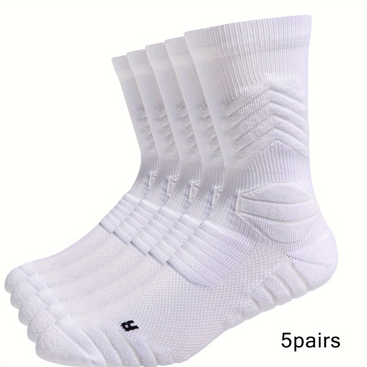 TEMU 5pairs Men's Basketball Socks Cushioning Athletic Socks