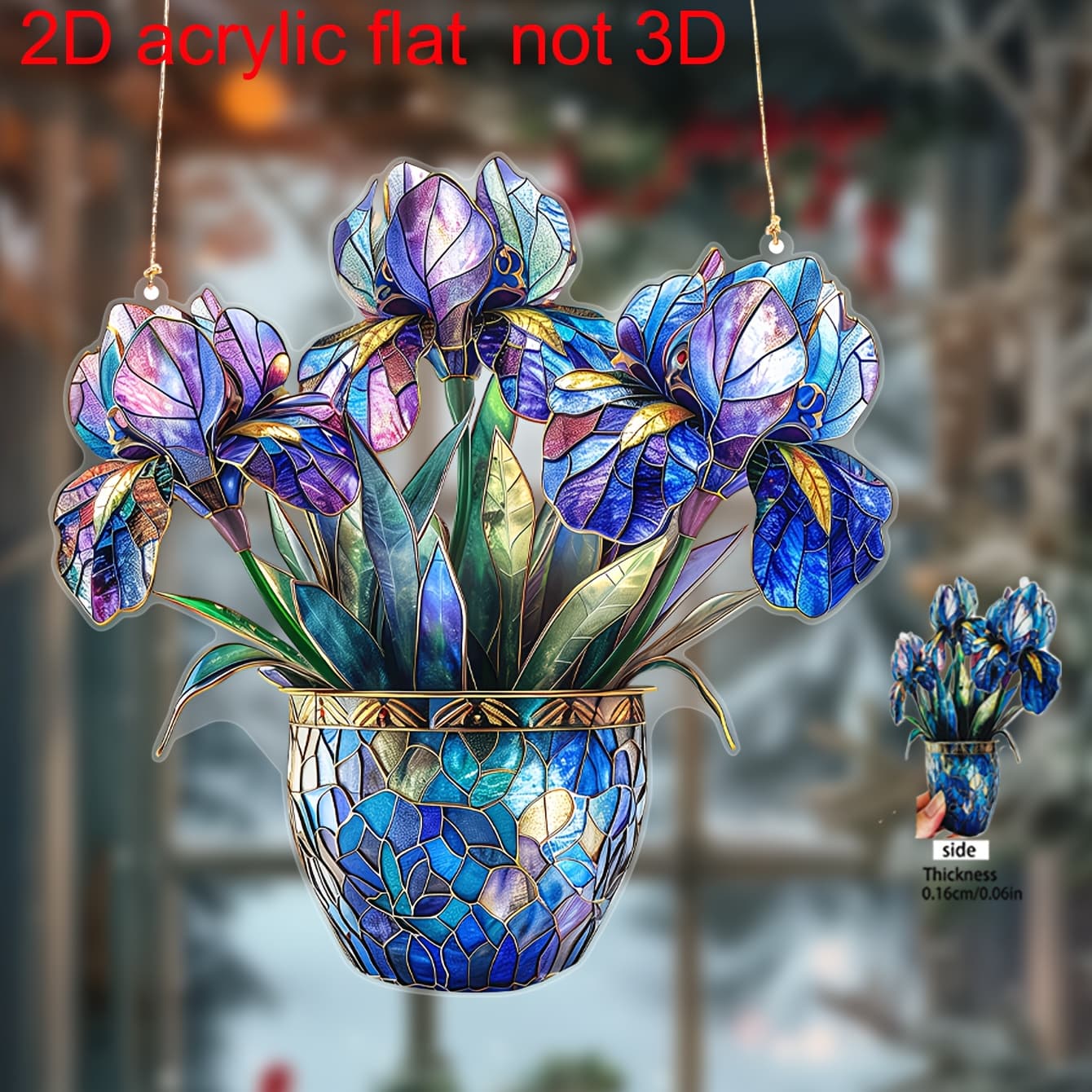 TEMU 2d Flat, 1pc Flower Sunshine Catcher 7.87"x7.87" - Beautiful Window Hanging Decoration, Suitable For Birthday Gifts For , Very Suitable For Bedrooms And Living Rooms