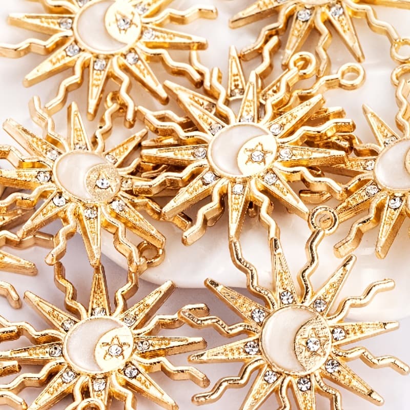 TEMU 10pcs A Pack Of Easy And Stylish Jewelry Pendant Additions Creative Alloy Exquisite Sunflower Bracelet Necklace Pendant
