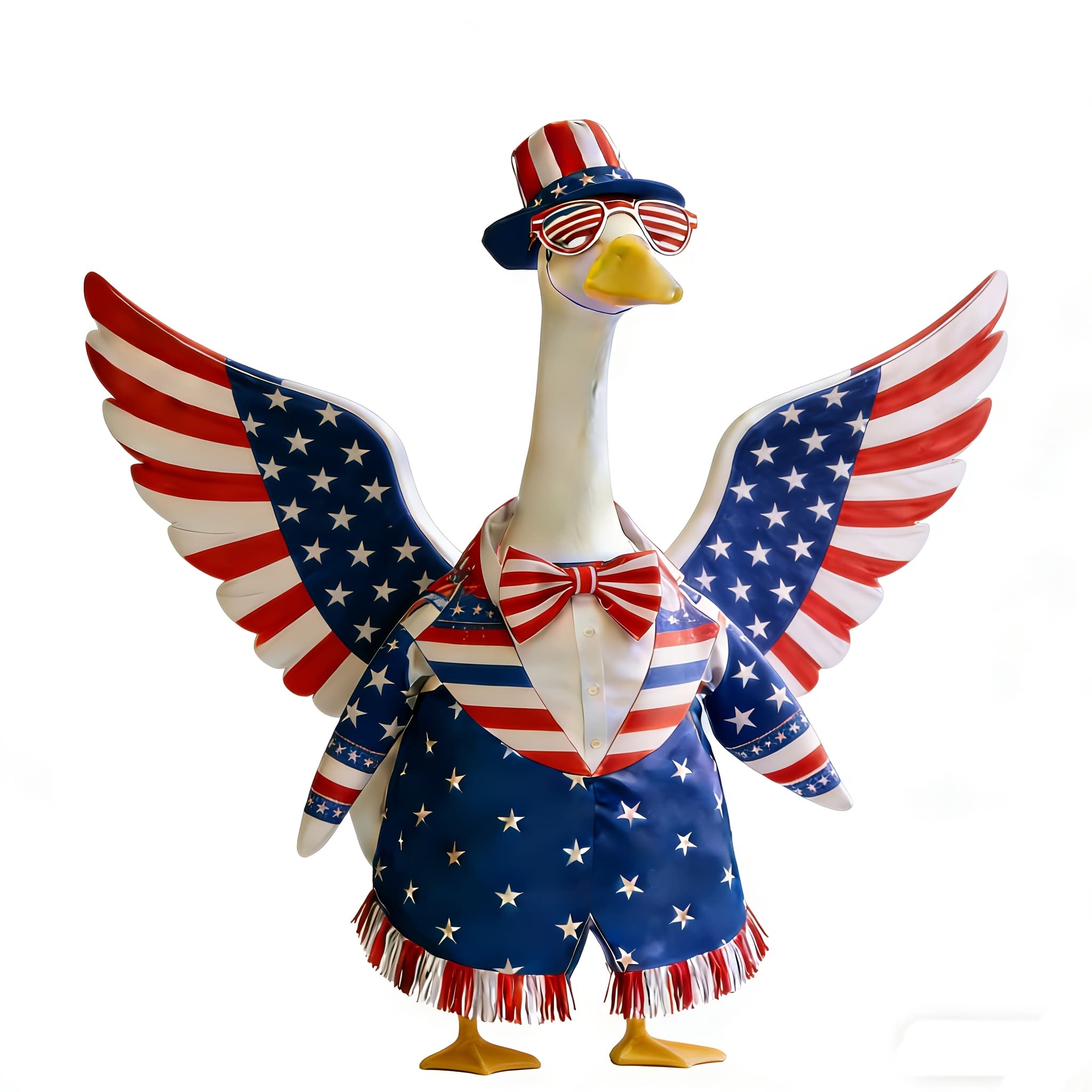 TEMU Patriotic Decorative Goose Outfit Porch Goose Clothes, American Flag Pattern Geese Costume Set With Hat Day Patriotic Yard Garden Lawn Decor For Home Outdoor