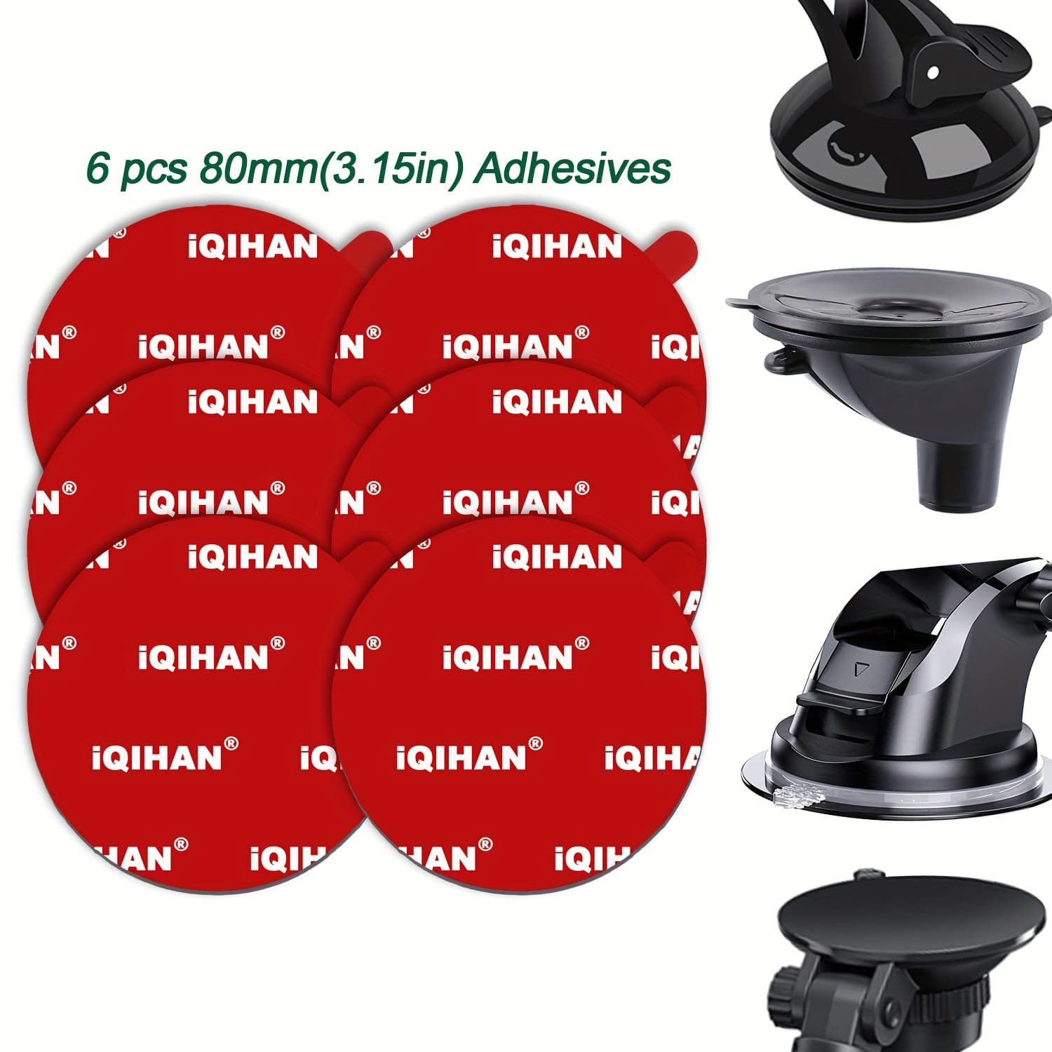 TEMU Sticky Adhesive Pads Replacement For Dashboard Suction Cup Mount, 80mm (3.15") Upgrade Circle Double-sided Extra Strong Adhesive Sticker Tapes For Dash Camera/ Gps/ Car Phone Sucker Holders