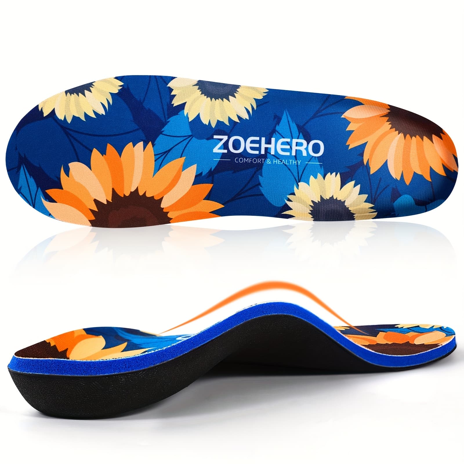 TEMU 1 Pair Heavy Duty Arch Support Inserts For , Flat Feet Insoles, Support Insoles For Standing All Day, For Boots & Shoes, Shoe Insoles Ideal For Sports, Running, Walking, Work, Gift,