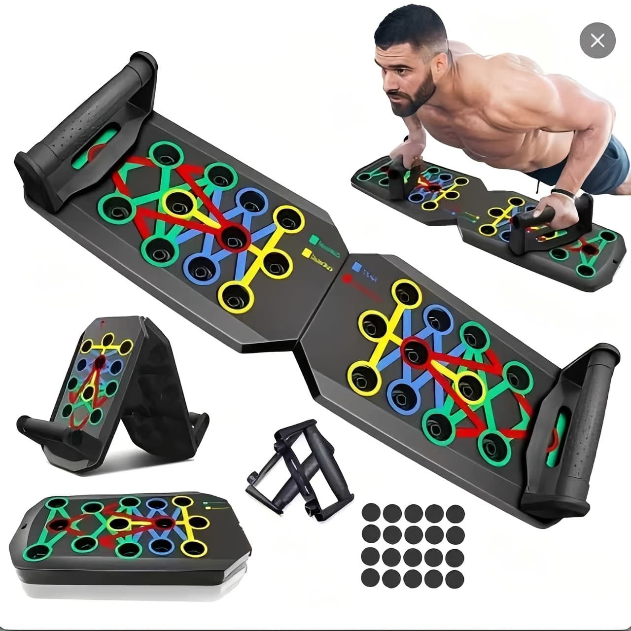 TEMU Push-up Board, Set For Push-up Workouts, 20-in-1 Home Fitness Gear Designed For Training Chest, Abs, And Back Muscles, Ideal For Men And Women Strength Training Equipment