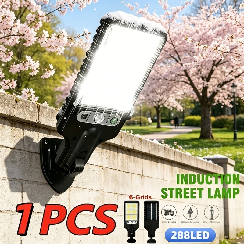 TEMU 2026 New Sl-288/996led Outdoor Solar Street Light 3 Lighting 270-degree Wide-angle Motion Sensor Included From Dusk Till Dawn Ip65 Waterproof Ideal For Courtyards, Streets, And Garages.