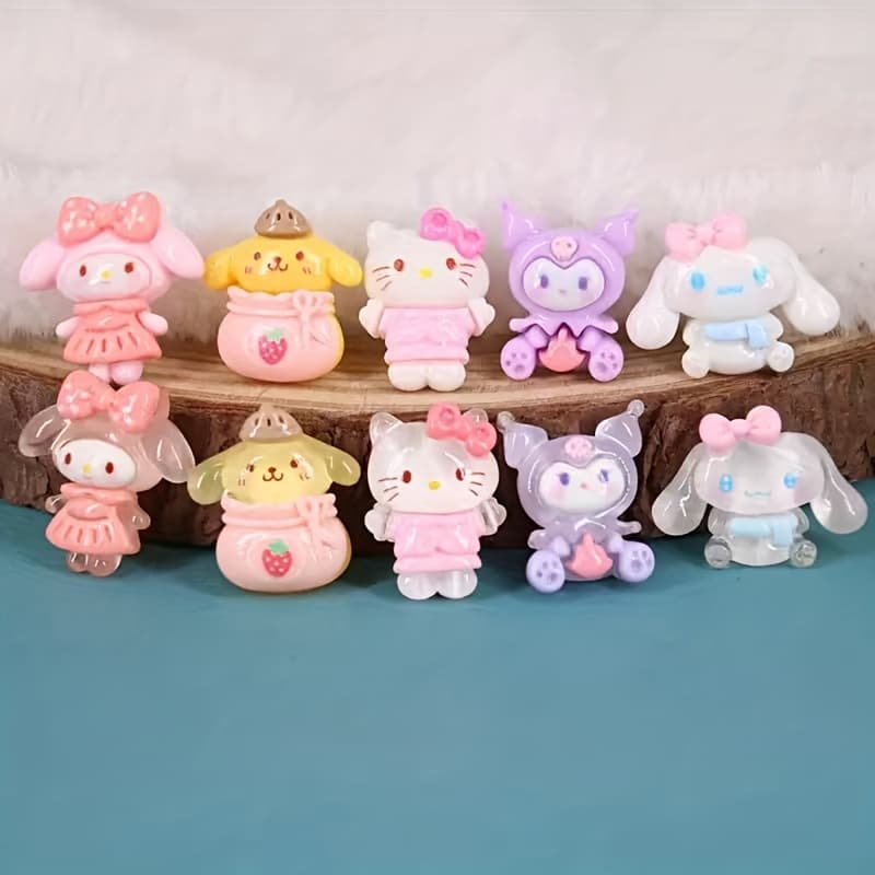 TEMU [cute Pendant] 60pcs Family Cute Mini Pendant Set | Resin Making Ac.cessories, , Suitable For Decorations, Ideal Holiday Gift, Without Battery
