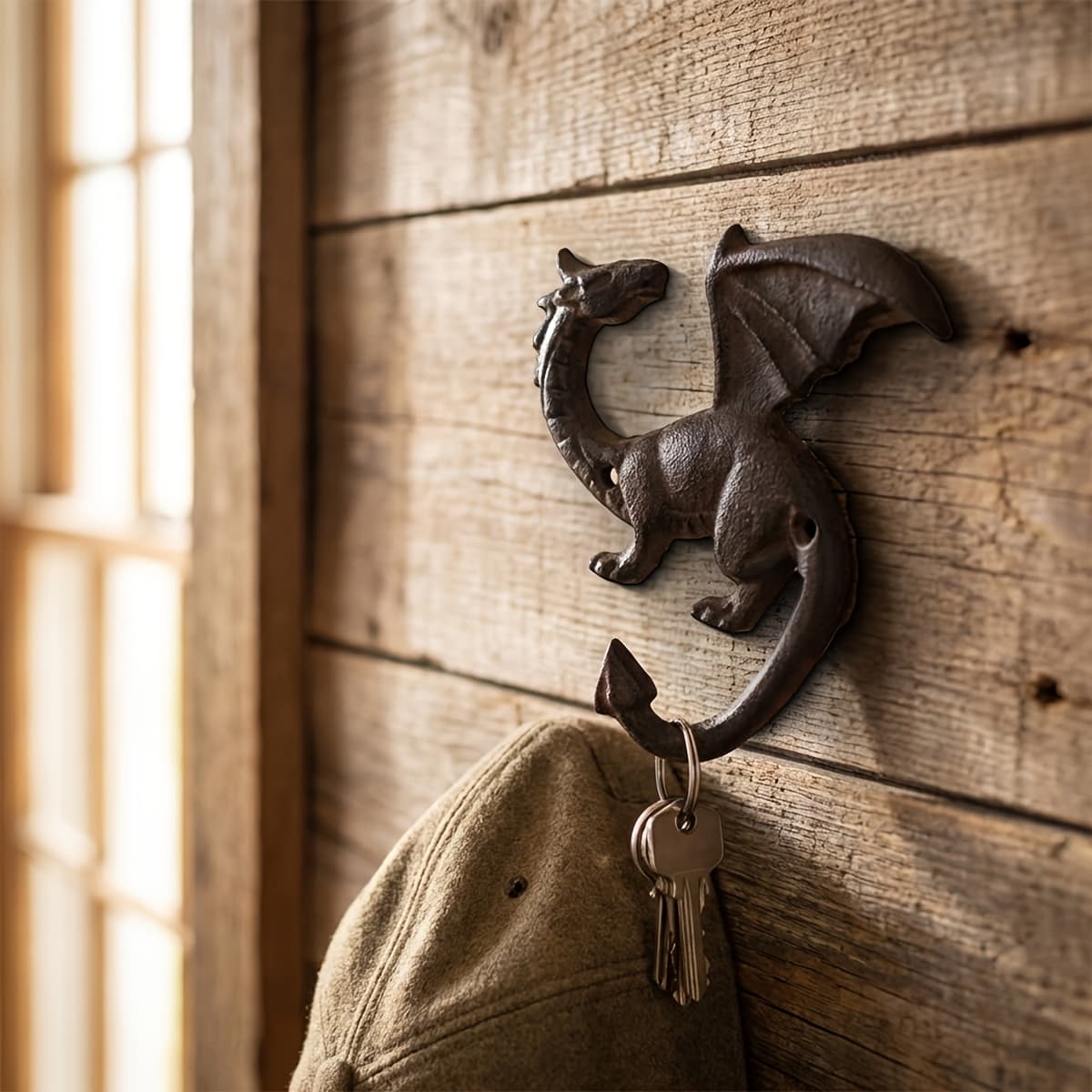 TEMU Heavy Duty Cast Dragon Hook Polished Metal Wall Mount For Keys, Clothes, Hats, And Towels Ideal For Living Room, Bedroom, Outdoor, And Gardening