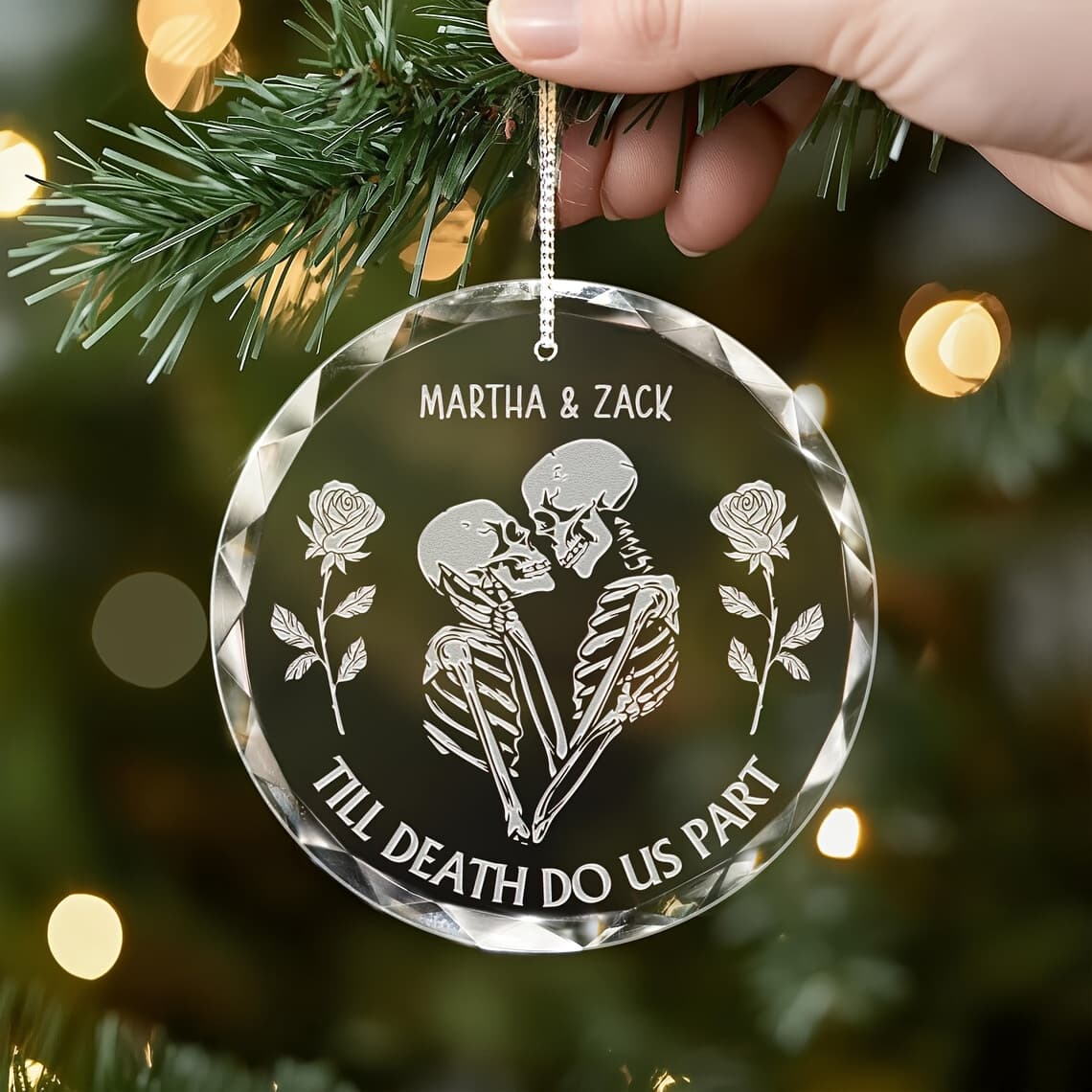 TEMU Personalized For Skeleton Anniversary Decoration, Halloween Decor, For ' Do Us Part', Christmas Present For Skeleton Pairs, Gothic Wedding Gift For Him, Halloween Present, Customized Name