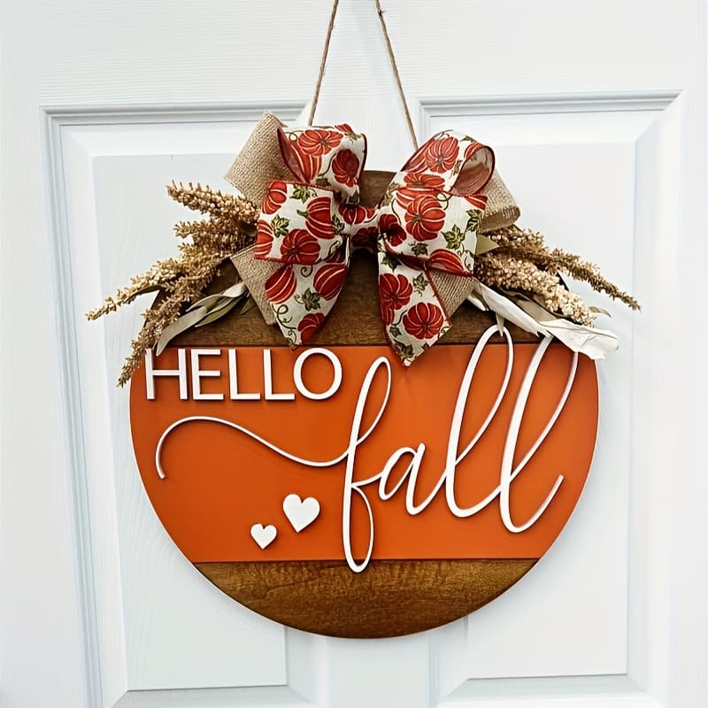 TEMU Pumpkin Bow 3d Font Doorplate Decoration, Autumn Halloween Decoration Door Hanger|fall Door Wreath | Fall Door Hanger | Gift | Fall Sign | Fall Wreath | Fall Decor|