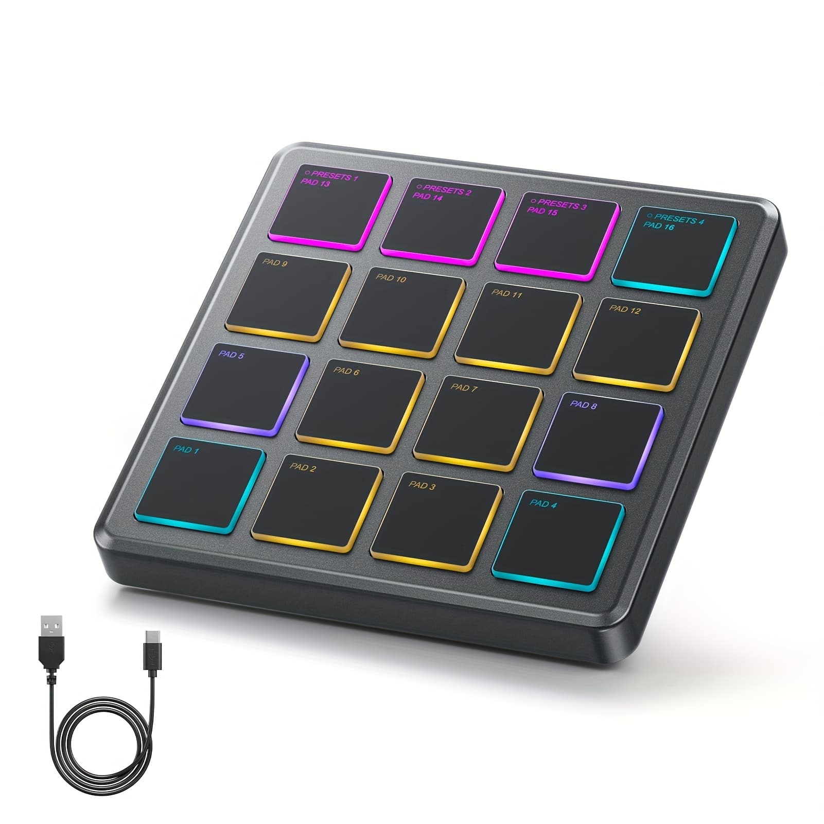 TEMU Donner Mini Midi Keyboard Controller Pad Beat Maker Machine 16 Beat Pads Mini Drum Machine Music Repeat, Music Production Software