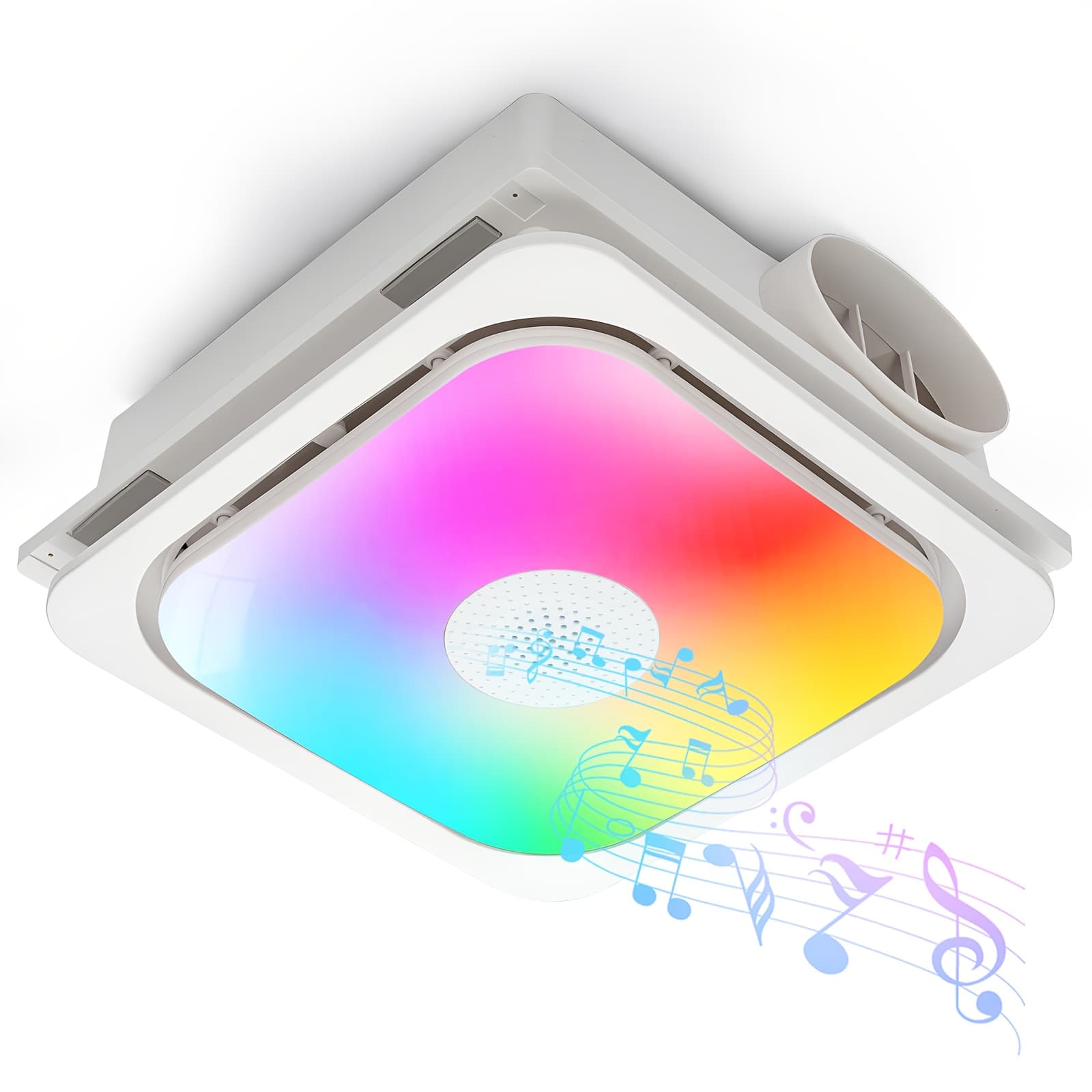 TEMU Bathroom Plastic Exhaust Fan 120v Power 45w Bathroom Exhaust Fan With Light 9rgb Mode Color Temperature 3000k-5000k