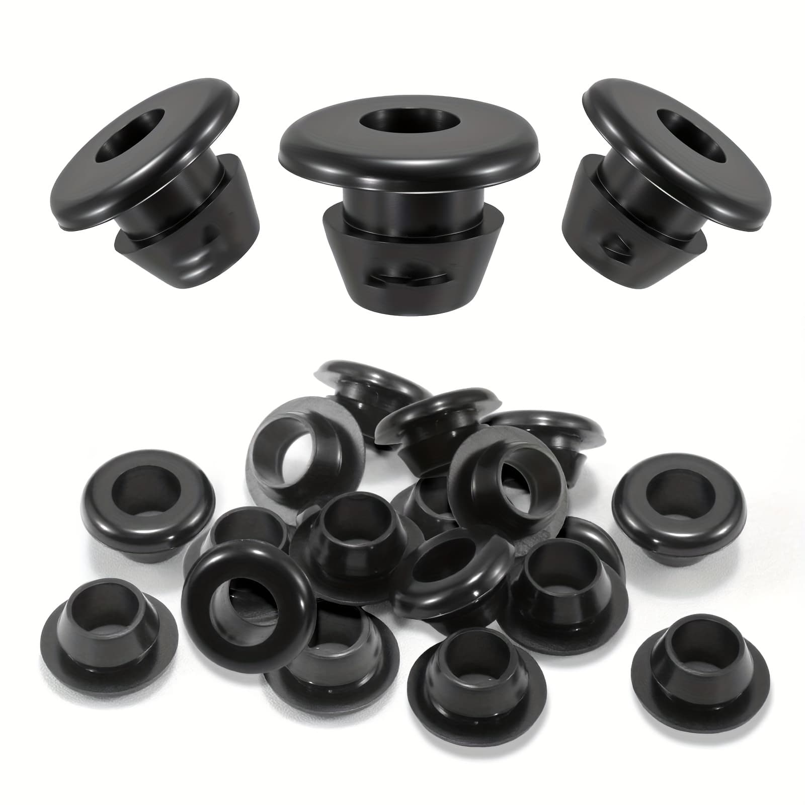TEMU Pack Of 50 Rubber Grommet Cable Grommet Id 8mm Cable Grommet Rubber Installation Diameter 10mm Cable Grommet Grommets Black Rubber Grommets For Cable Wires Protection