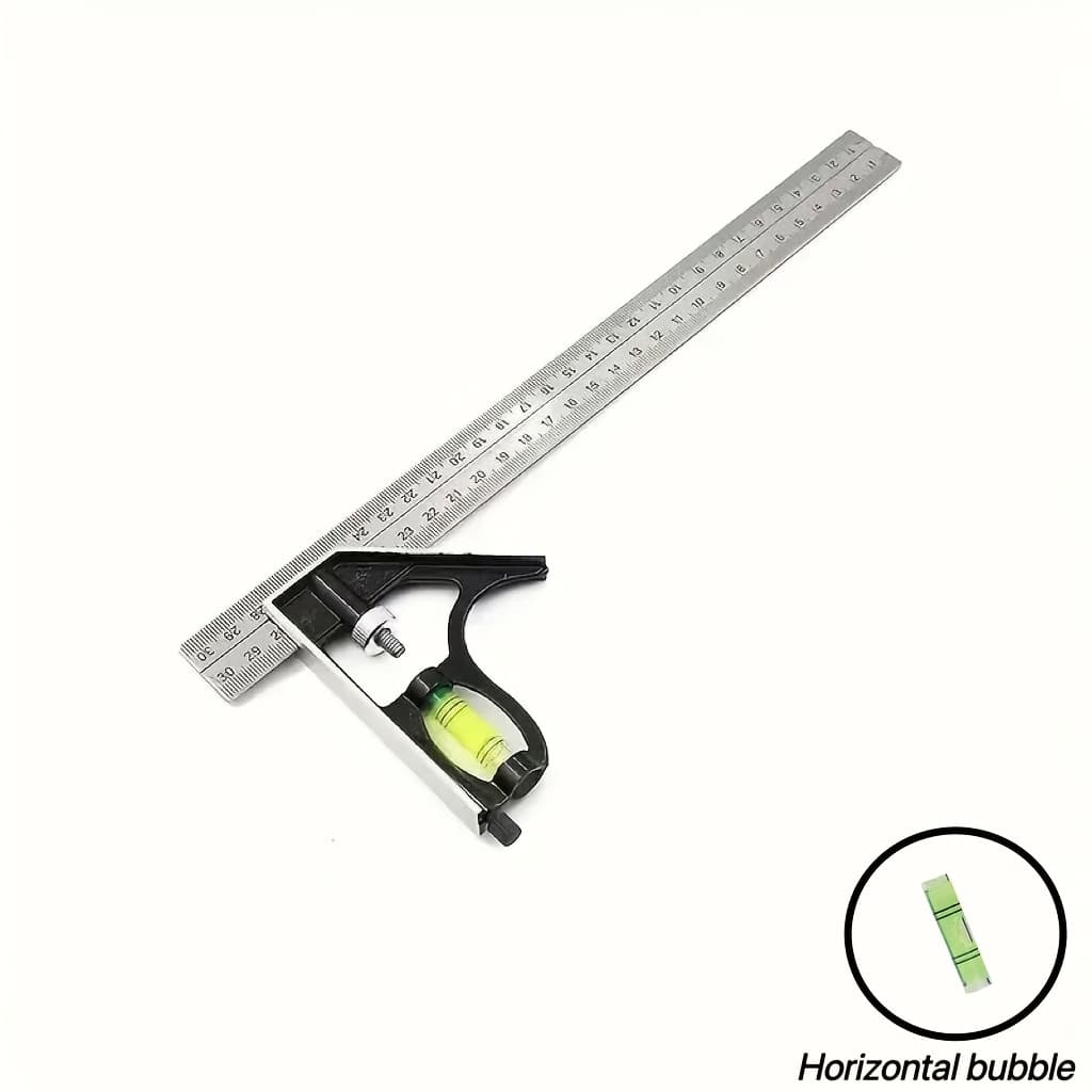 TEMU 3-in-1 Multifunctional Adjustable Woodworking Tool Set - Combination Square, With Digital Protractor And Ruler, Wear-resistant And , No Electricity Required
