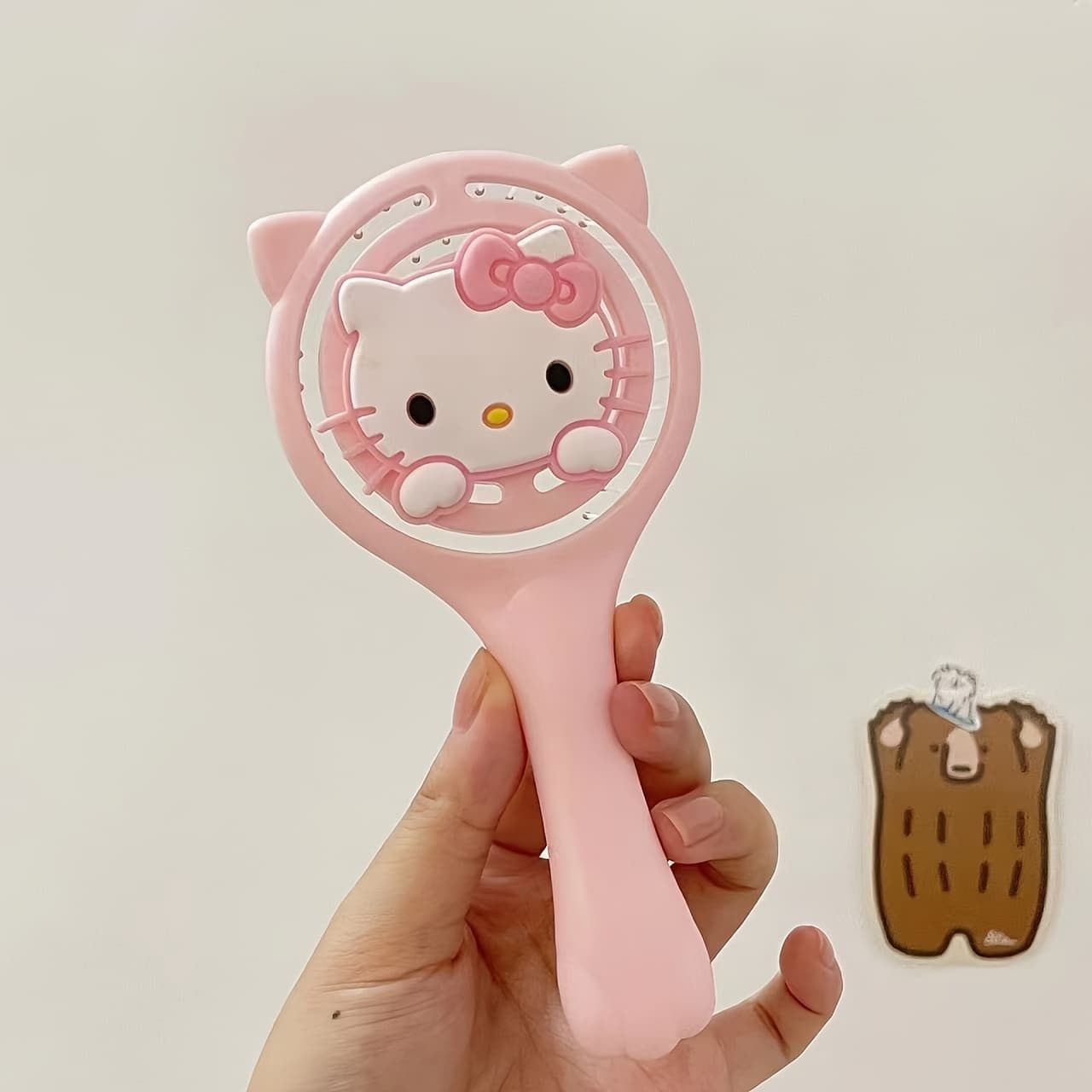 TEMU 1pc Hello Kitty Hair Brush, Fluffy Shape Makeup Massage Dual-use Comb, Plastic Hairbrush, Daily Gift, Lifestyle Surprise