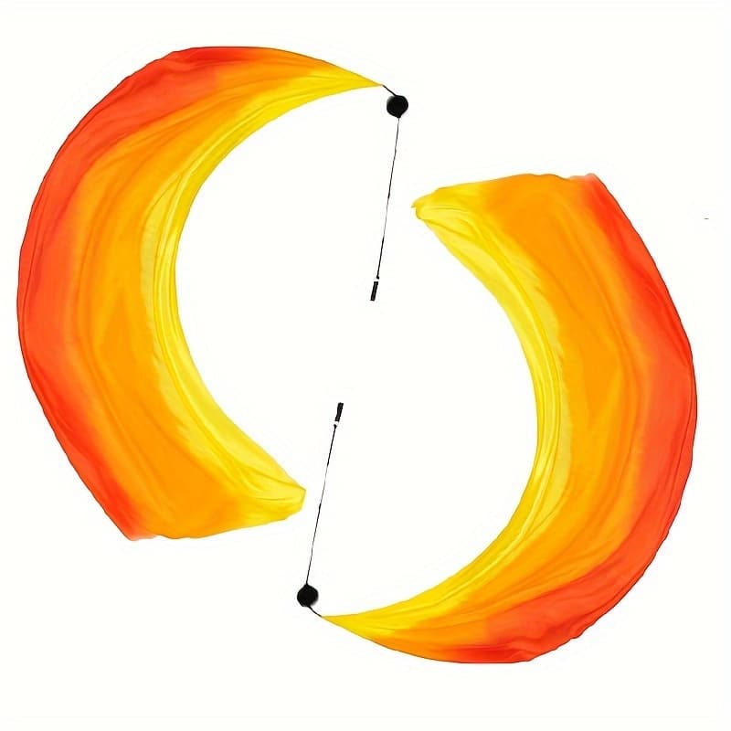TEMU 2 Sets Belly Dance Colorful Veil Poi Ribbon Poi Throwing Balls Poi Throwing Balls Scarf Poi Streamer With Poi Balls Belly Dance Ball For Belly , For Parties Dances Performances