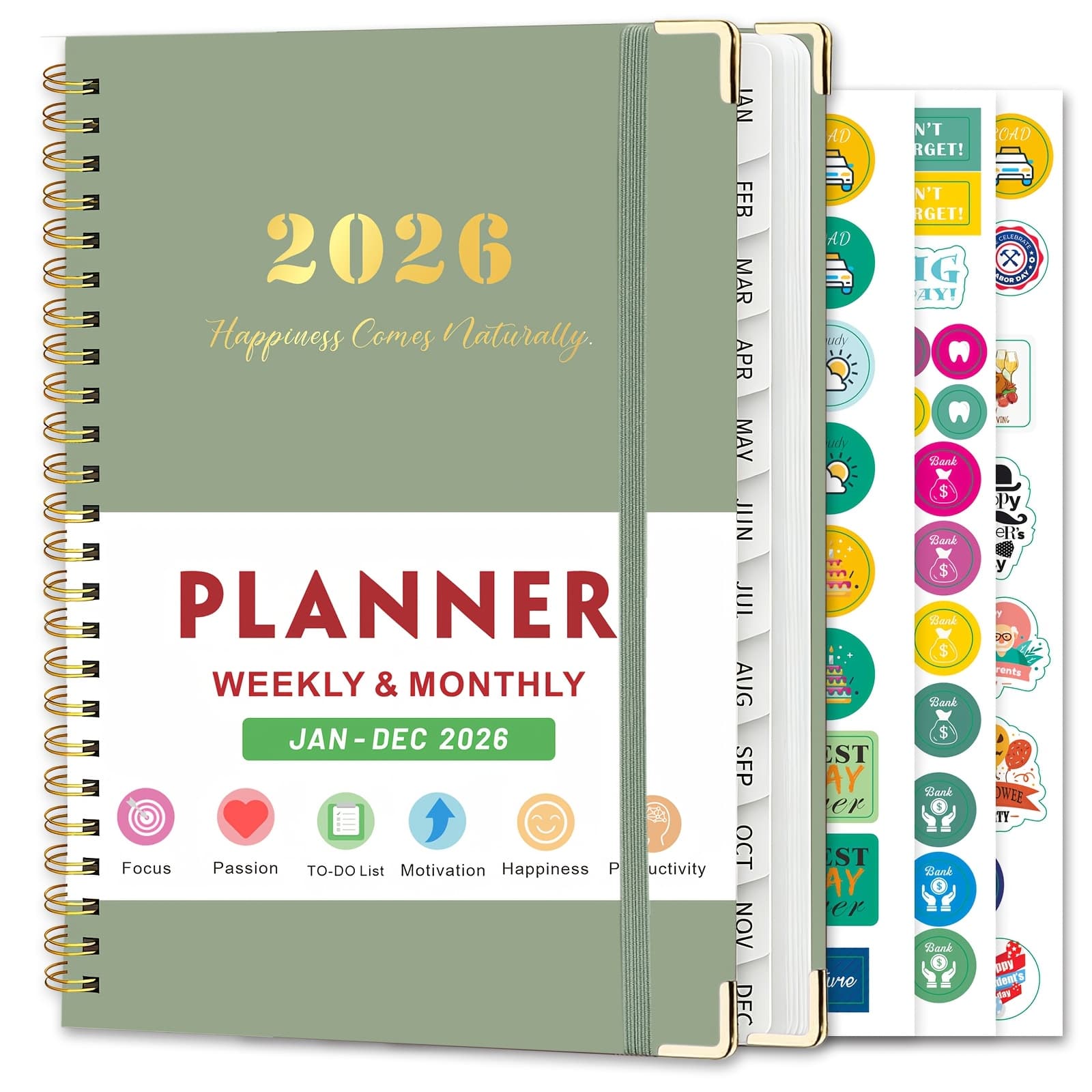 TEMU 2026 Planner, Layout, With Ruler, 8.4"x5.7", 3 Planner Stickers, Daily Journal Organizer With Inner Pocket, For Office School, Valentine's Day,
