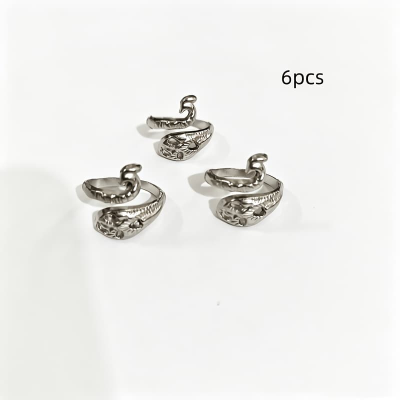 TEMU 3/6/12pcs Knitting Aids Adjustable Crochet Knitting Thimble For Finger Wear Spring Guide Needle Sewing Additions