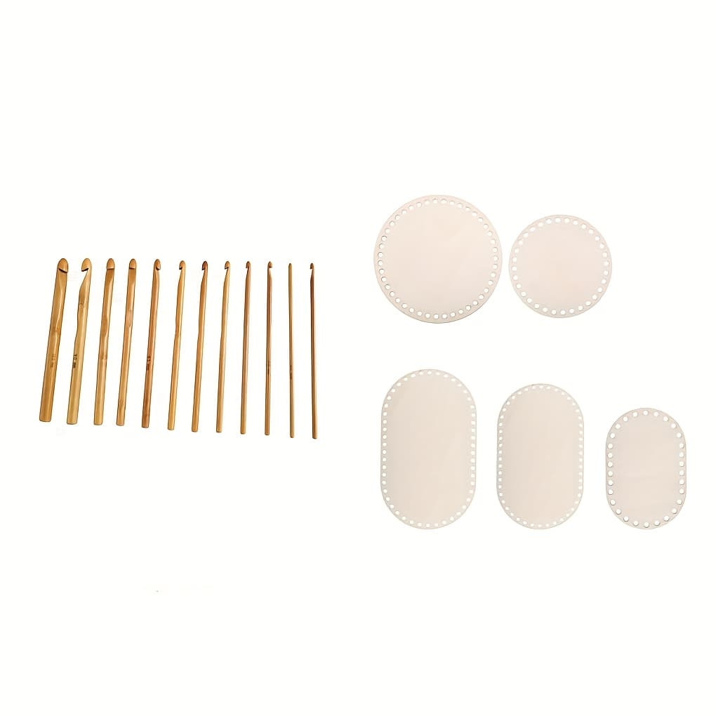 TEMU A Set Of Wooden Bases For Crochet Baskets, Featuring An Oval Shape And In 5 Sizes, Perfect For Knitting And Weaving Projects With Thick Yarn, Ideal For Home Decor And Wallet Crafting